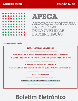 Boletim Eletrónico APECA n.º 38 (Agosto/2020)