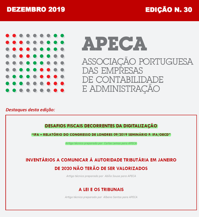 Boletim Eletrónico APECA n.º 30 (Dezembro/2019)