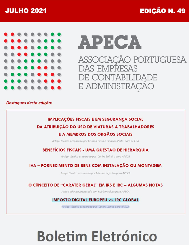 Boletim Eletrónico APECA n.º 49 (Julho/2021)